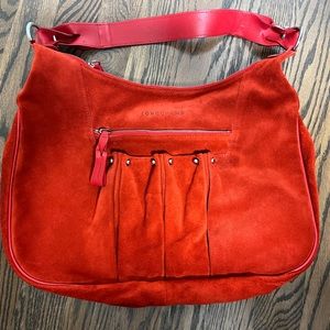 Longchamp orange suede handbag - new condition!